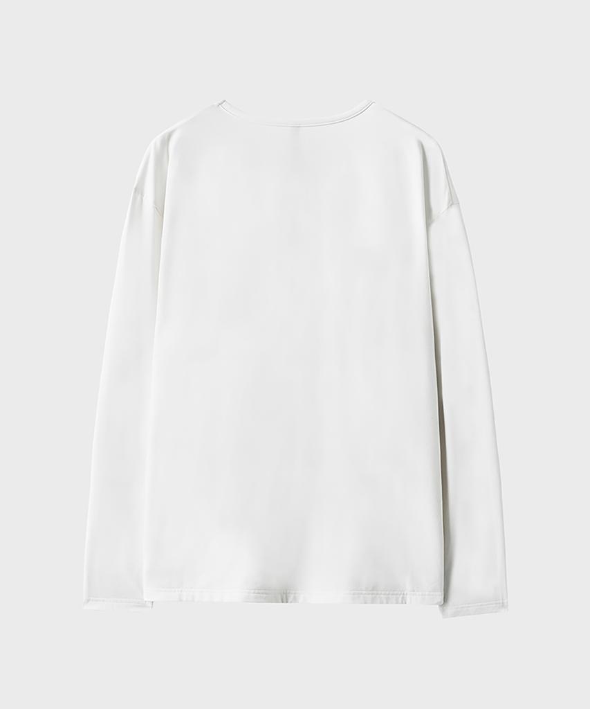 NOIRER Brushed U-Neck T-Shirt (White)