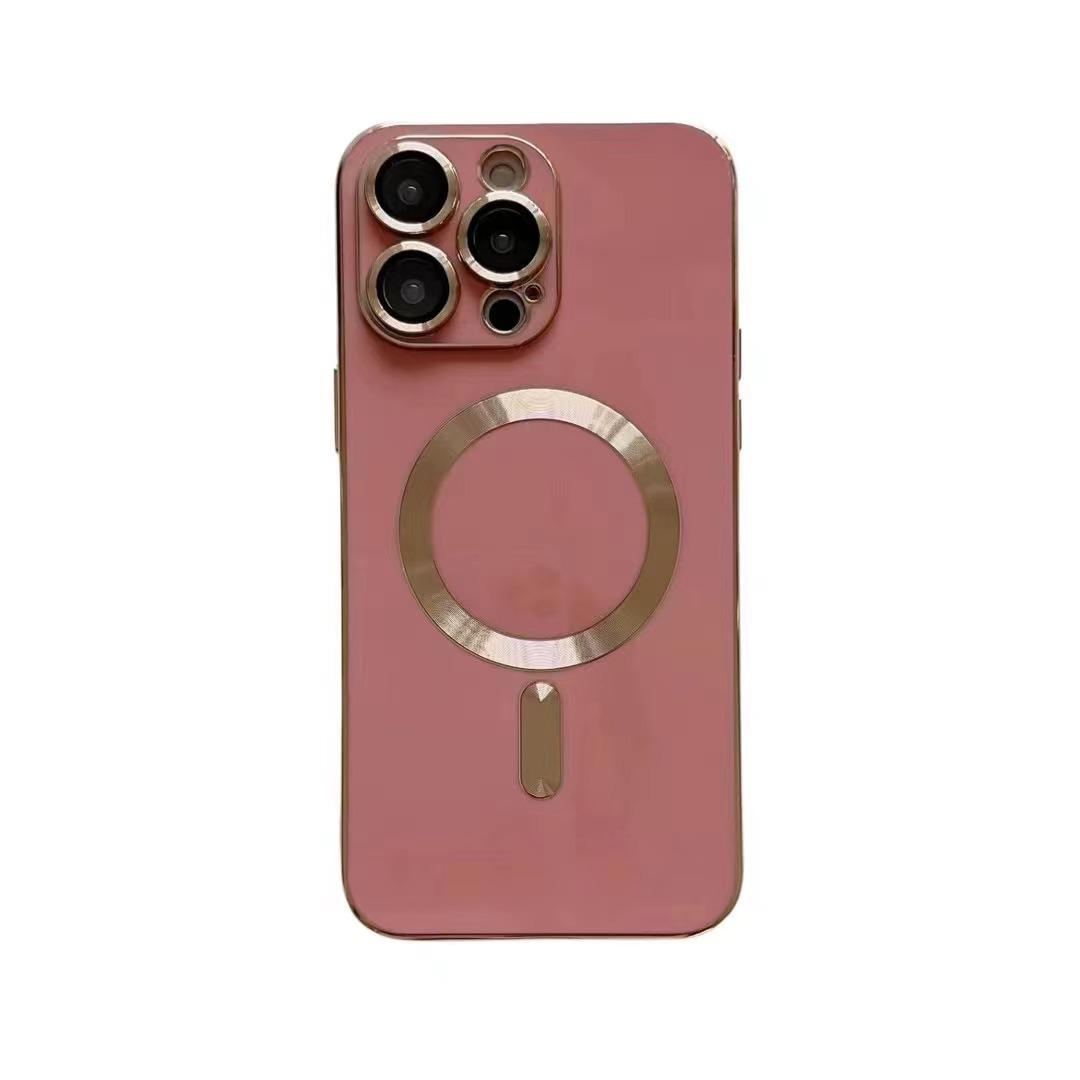 

iPhone 17 Pro Max Solid Color Electroplated Magnetic Case with Glass Lens Protector iPhone 17 Pro