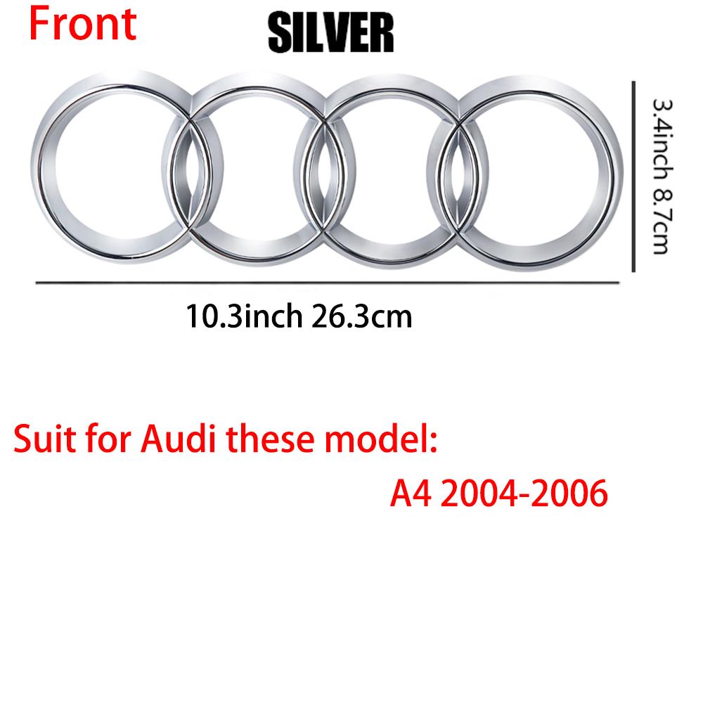 Logo 4 Anelli ABS Griglia Anteriore Auto Emblema Cofano Adesivo Badge Bagagliaio Posteriore Valvola Per Audi A3 A4 B8 8P A5 A6 A7 A8 Q2 Q3 Q5 Q7 Sline