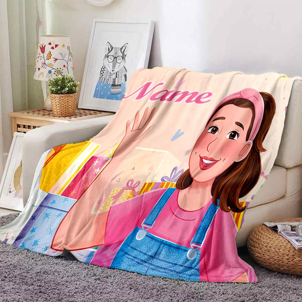 Customiz Name Personality Ms. Rachel  Blanket Soft &Warm Sofa Office Bed Travel Lunch Break Blanket, Gift Suitable All Seasons