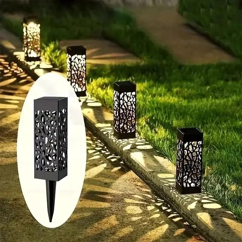 6PCS Outdoor LED Solar Lights Solar Powered Garden Lamp Waterproof For Yard Patio Lawn Pathway Walkway Decoration Lighting