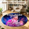P!nk singer Personalized Round Rug Support Custom Name, Soft Home Decor Mat