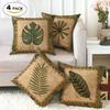 Green Leaf Print Chemical Fiber Pillow Cover 45x45cm American Country Style