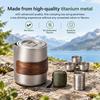 Titanium Alloy Portable Travel Tea Set Outdoor Camping Tea Cup Double Layer Insulation With Strainer Teacup And Storage Bag