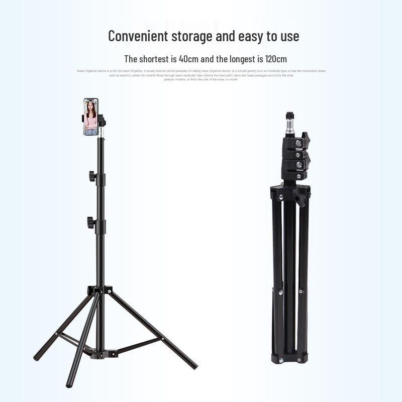 Rotating Floor-Standing Tripod with Fill Light for Mobile Live Broadcasting and Selfie