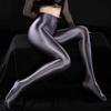 Plus Size Glossy Satin Pantyhose Women Sexy Open Crotch Tights  Pole Dance Clubwear Oil Shiny Opaque Fitness Leggings