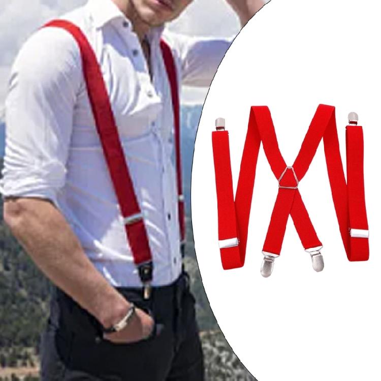 4 Clip-On Adult Suspenders for Shirt Men Woman Suspender Support for Jeans