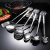 Verdicktes Edelstahl Kochlöffel- und Pfannenwender-Set Haushalt Küchen Topf Pfannenwender Bratwender Reislöffel, Suppenlöffel, Sieb, Küchenutensilien