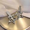 Y2K Silver Metal Hollow Star Hair Clips for Women Vintage Sweet Cool Pentagram Side Hair Grip Barrettes Hair Accessories