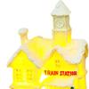Christmas Holiday House Figurines Xmas Ornament Glowing for Tabletop