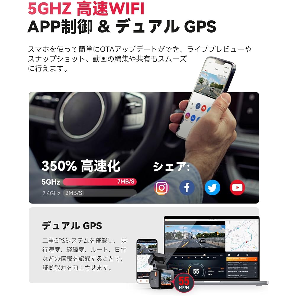 Vantrue E1 Pro 4K UHD Dash Cam 8MP STARVIS Sensor 158° Wide Angle Recording
