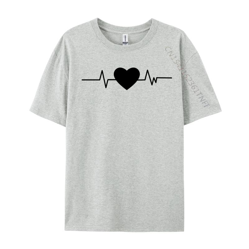 Cooles einzigartiges Retro Herzschlag T-Shirt Baumwollstoff T-Shirts für Männer Lustige Oberteile T-Shirts Schwarze Grafik-T-Shirts
