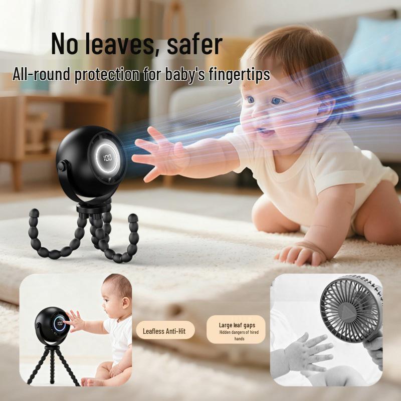 Portable Silent Octopus Camping Fan: Multifunctional Mini Handheld Stroller Cooler