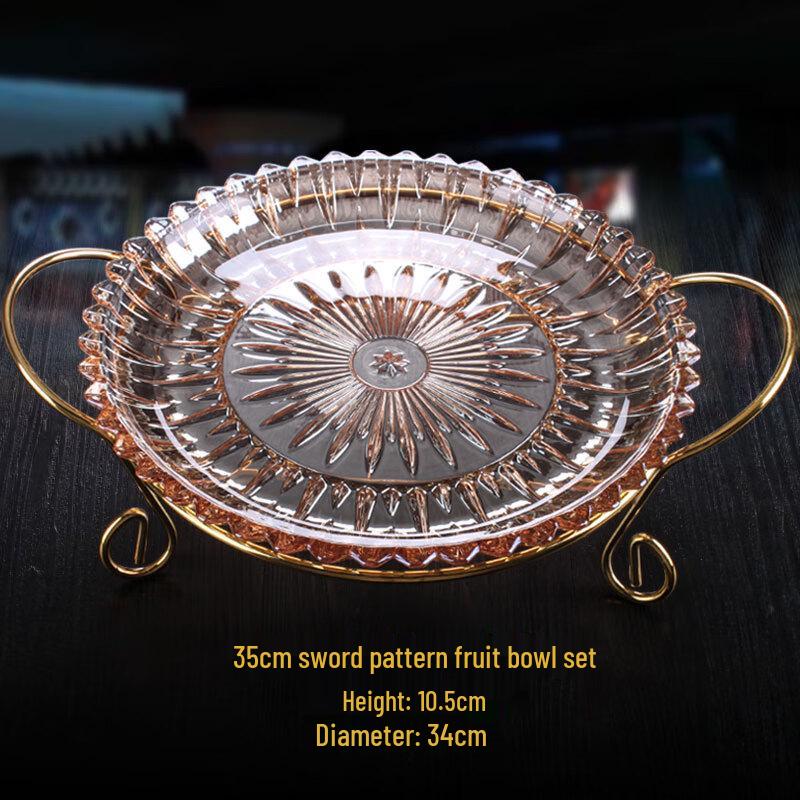 Стеклянная фруктовница подсолнух 35 см на подставке