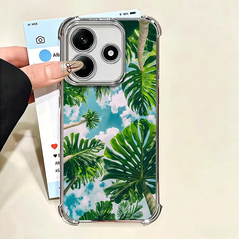 Summer Plants Green Leaf Soft Phone Case For Xiaomi Poco X7 X8 Pro Max X6 X5 X3 F8 Ultra F7 M8 M7 M5S Redmi 15C 15A 15 14C 13C 1