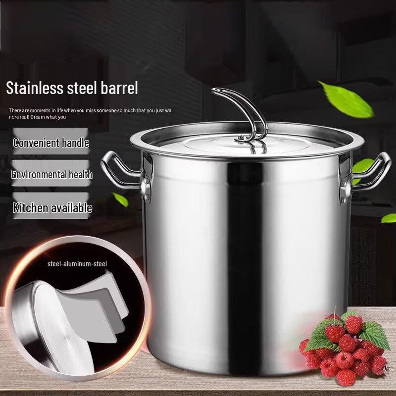 Commercial 304 Stainless Steel Soup Pot with Lid