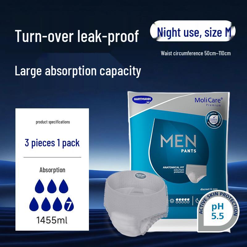 MOLICARE Men s Pull-up Diapers: Night M, Day L, 3 Packs