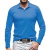 Men's Solid Color Button Lapel Long Sleeve Top Men's Casual Fashion Long Sleeve Top