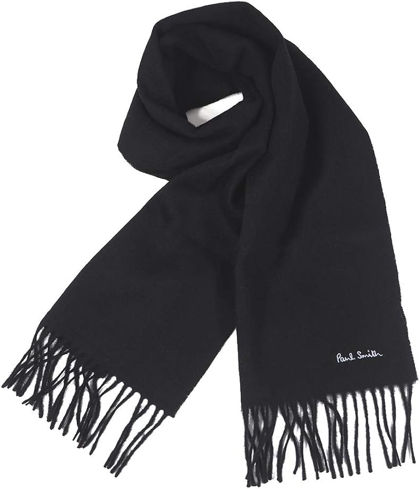 Paul Smith M1A 933D AS04 79 Black Scarf with Carry Bag for Men and Women Case (Ribbon Wrapped, Included) [Used]