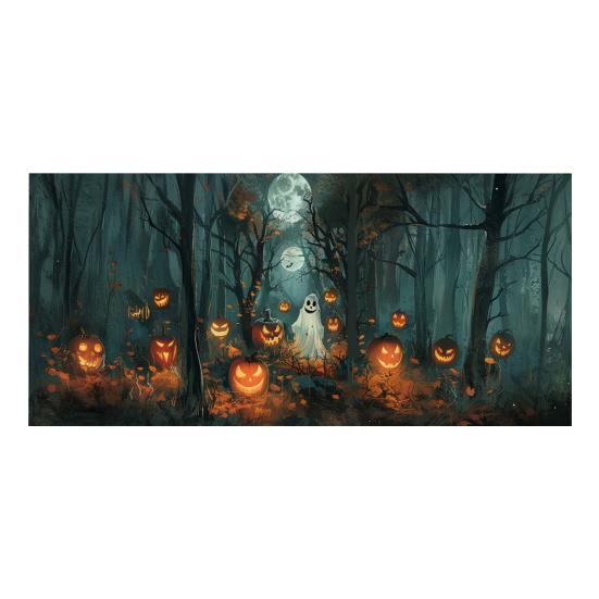 7 X 16ft Halloween Garage Door Cover Large Skeleton Graveyard Hanging Backdrop Door Banner for Halloween Yard Front Porch Wall Decoration