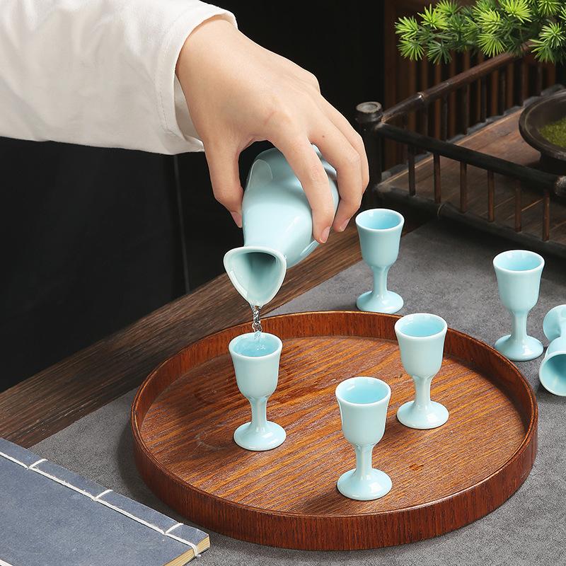 Japanisches Sake-Bar-Set Keramik-Weinset Weinkrug Tasse Sake-Ausgießer Haushalt Restaurant Party Trink-Barzubehörset Geschenk 2025 Neu