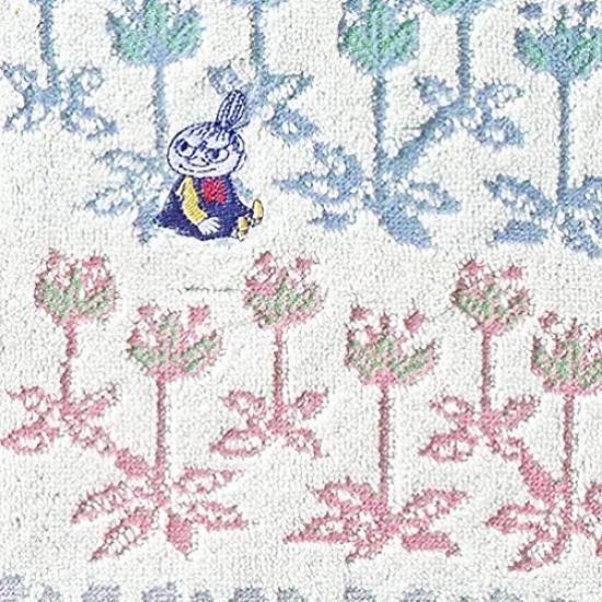Marushin Moomin Hand Blooming Maze 1405015200 Towel, 25x25cm, Appliqué Embroidery, No-Twist Yarn,