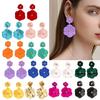 Eye Catching Woman Studs Earrings Flower Pendant Earrings Colorful Ear Jewelry Iron Texture for Matching Fashion Outfits