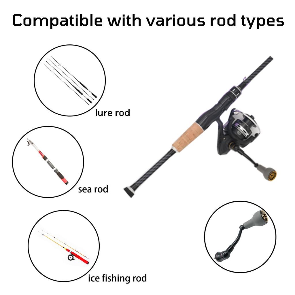 63mm Spinning Handle with TPE Gray Knob (27mm) Compatible with Shimano Stradic FL, FM, Stella, Vanford, Vanquish, and Naski