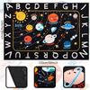 Outer Space Kids Rug,59"X39.4" ABC Alphabet Educational Kids Rugs for Playroom,Non Slip Solar System Galaxy Planets Playroom Rug,Washable Ki