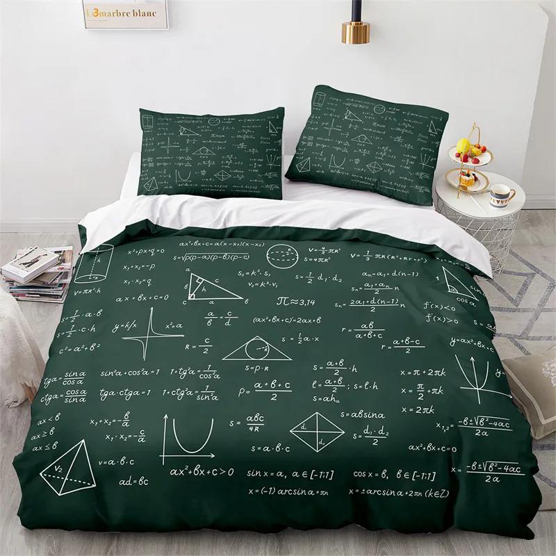 

Maths Geometry King Queen Duvet Cover Brain Pattern Print Bedding Set For Kids Teens Adult Educational Science Theme Quilt Cover 70x133cm 2pcs