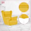 Zoja Scandinavian Family Meble Wing Chair, Lemon Yellow, Profiled