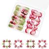 48 Pcs Glittering Artificial Nails Snowflake False Nails Christmas Full Cover Stick On Nails Short Square Press On Nails