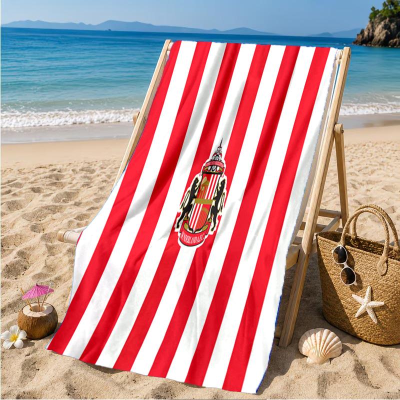 Sunderland Crest Beach Towel Microfiber Beach Towel, Lightweight and Quick-Dry, for Summer Travel, Swimming Pool Fan Birthday Gift
