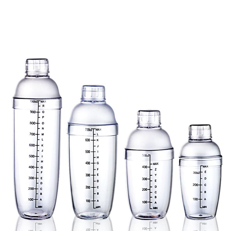 1PCS 350ml/530ml/700ml Plastic Cocktail Shaker Home Bar Utensils Plastic Shake Cup Wine Barware Drink Mixer Shake Bottle