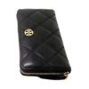 Tory Burch Willa Metal Logo Surround Zip Leather Wallet Women wallet Black 159228-001