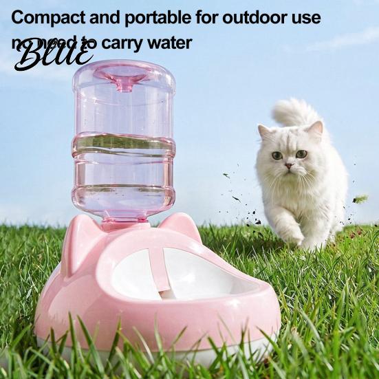Easy To Clean Cat Water Supply Automatic Dispenser Auto Refill Pet Feeder Cute Dispenser Ear Design Bottle Adapter Threaded Bowl for Cats