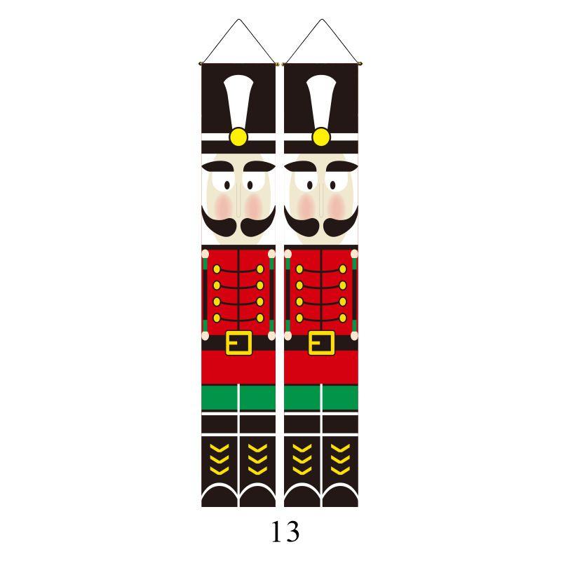 Elegant Nutcracker Christmas Decoration Hanging Door Banner Soldier Character Porch Sign