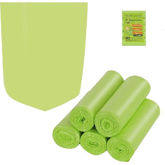 Trash Bags Biodegradable,4-6 Gallon Trash bags Recycling & Degradable Garbage Bags Compostable Bags Strong Rubbish Bags Wastebasket Liners Bags for 1 Count (Pack of 100)