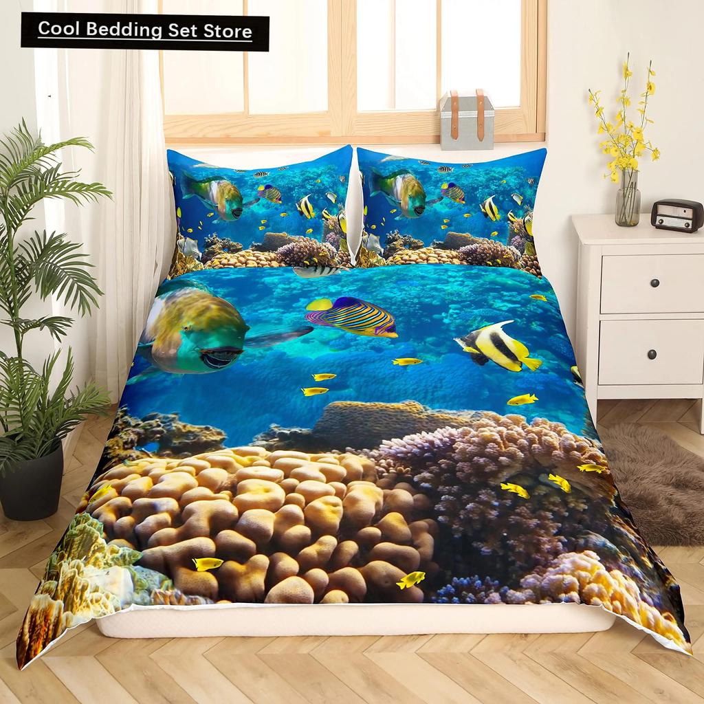 Täcke Strand Hav Hawaiiansk Palmträd Vågor Sängkläder Tropisk Ö Och Hav Strand Natur Tema Polyester Quilt