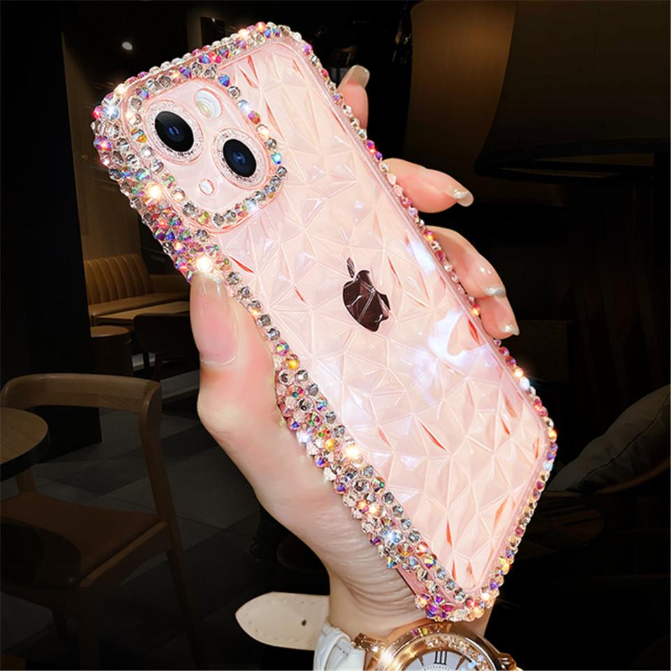 Luxury Glitter Bling Diamond Transparent Soft Phone Case For iPhone 14 13 12 Pro Max 11 XS XR 7 8 Plus SE 3 Clear Silicone Cover