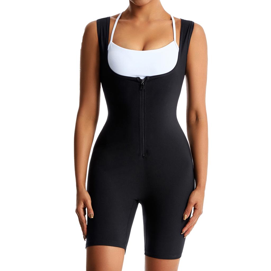Women Sauna Suit Waist Trainer Full Body Shaper Sauna Shorts Sweat Bodysuits Tummy Control Slimming Shirts Workout Tank Tops Shapewear