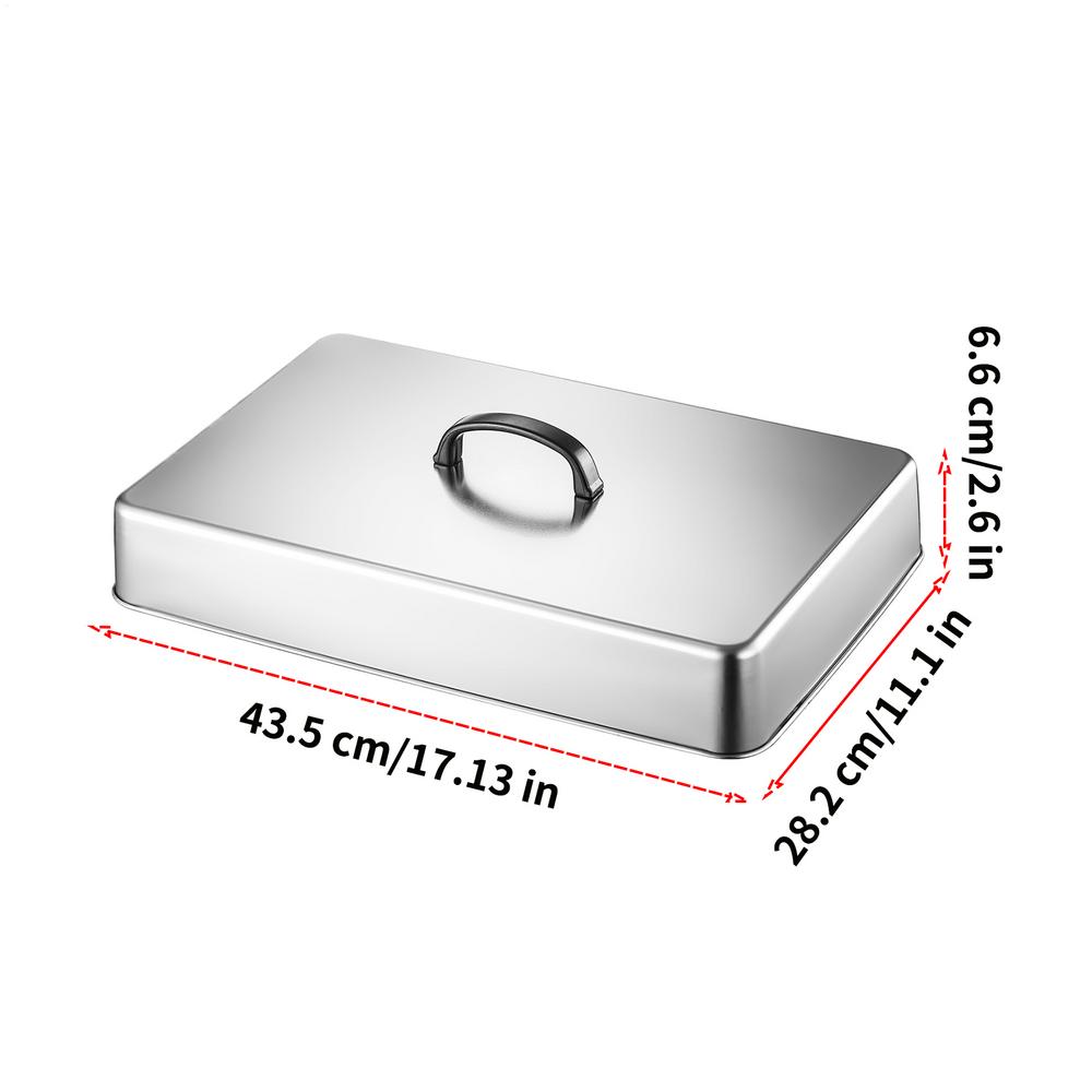 Stainless Steel Frying Pan Cover Barbecue Burgers Sandwiches Steak Pot Lid Rectangular Grill Basting Cover Cheese Melting Dome