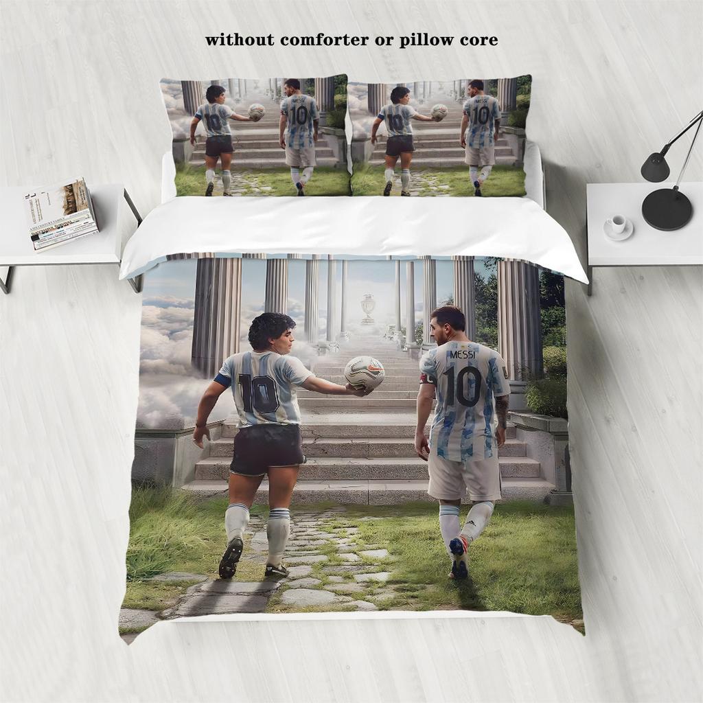 Star Polyester Three-Piece Set Bedding Quilt Cover Pillowcase 90G Sanded Cloth Digital Printing