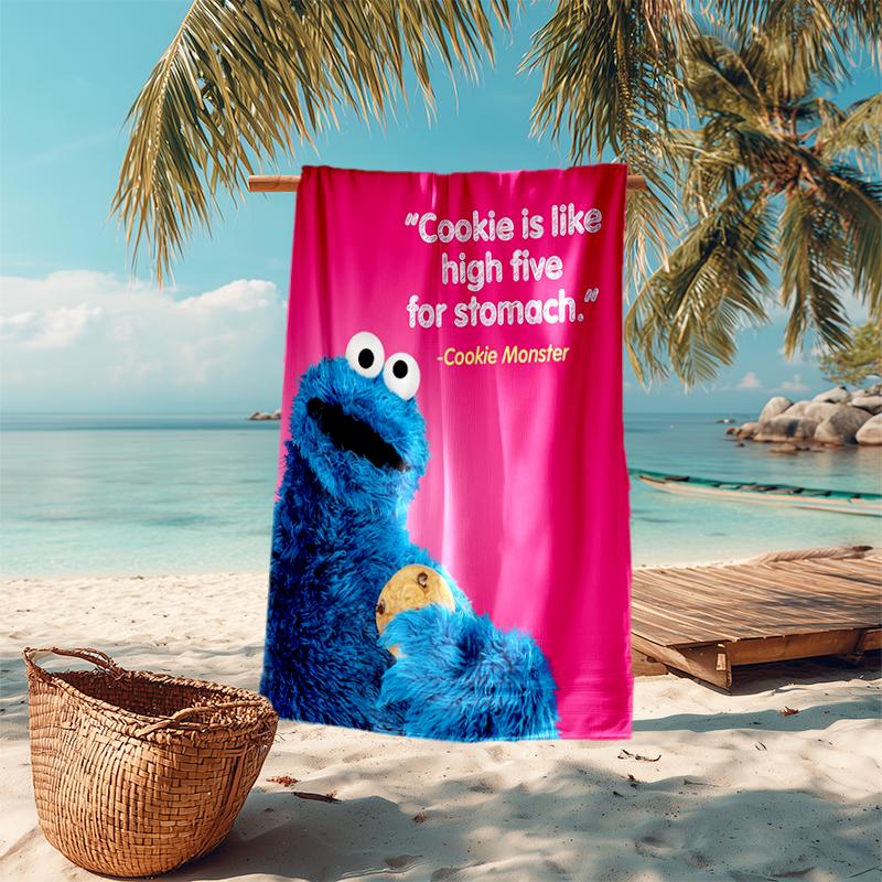 Sesame Street Beach Towel Outdoor Camping Beach Towel for Vacation Swim Outdoor Pool Absorbent Bath Towel