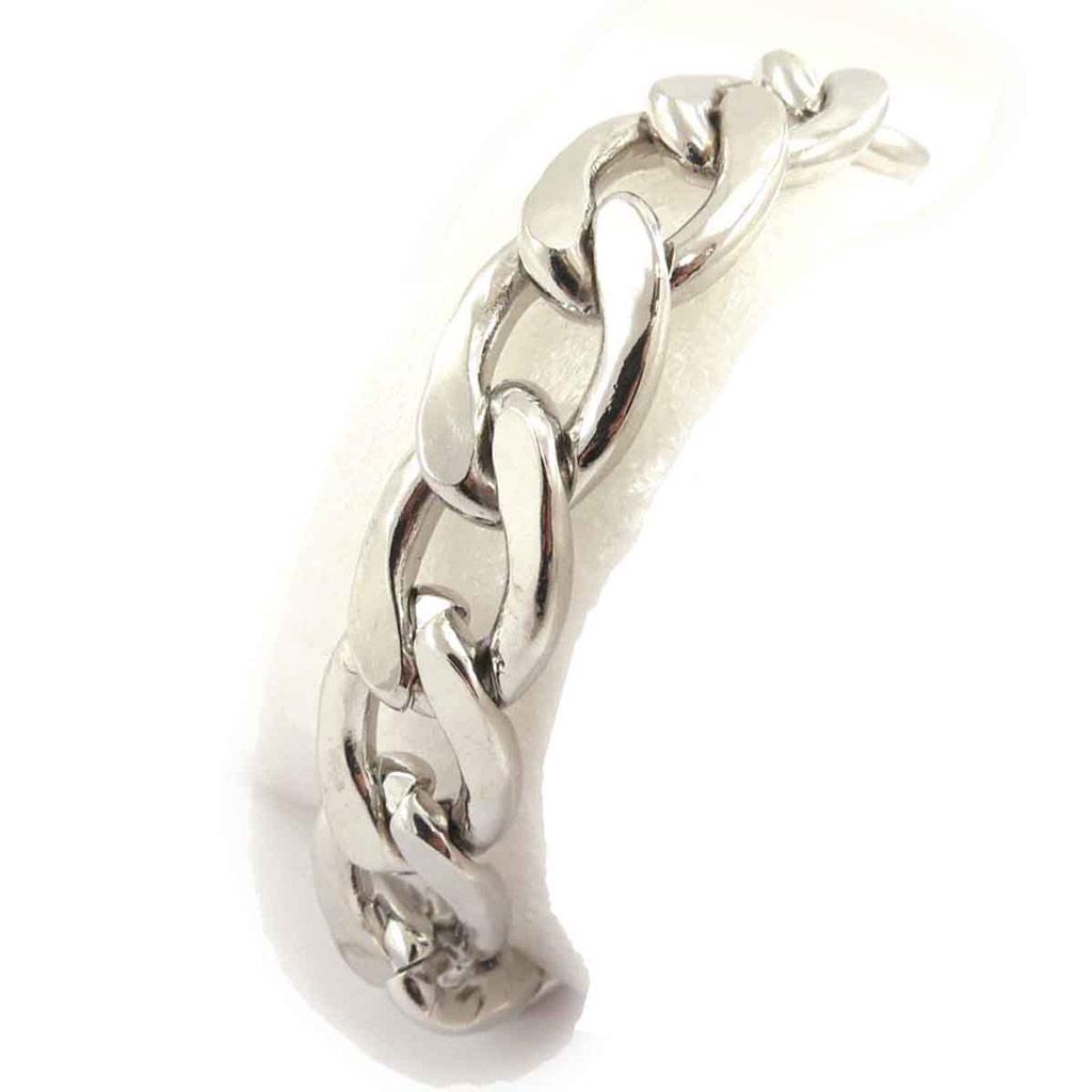 Les Trésors De Lily [J7042] - Silver 'Maille Curb' Bracelet