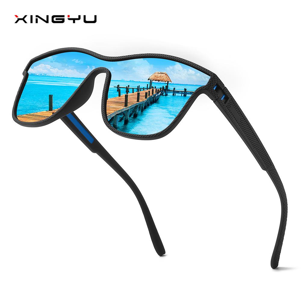 

Мужские и женские цельные поляризованные солнцезащитные очки серии XY436, спортивные солнцезащитные очки на весенних ножках, уличные велосипедные и рыболовные чернила