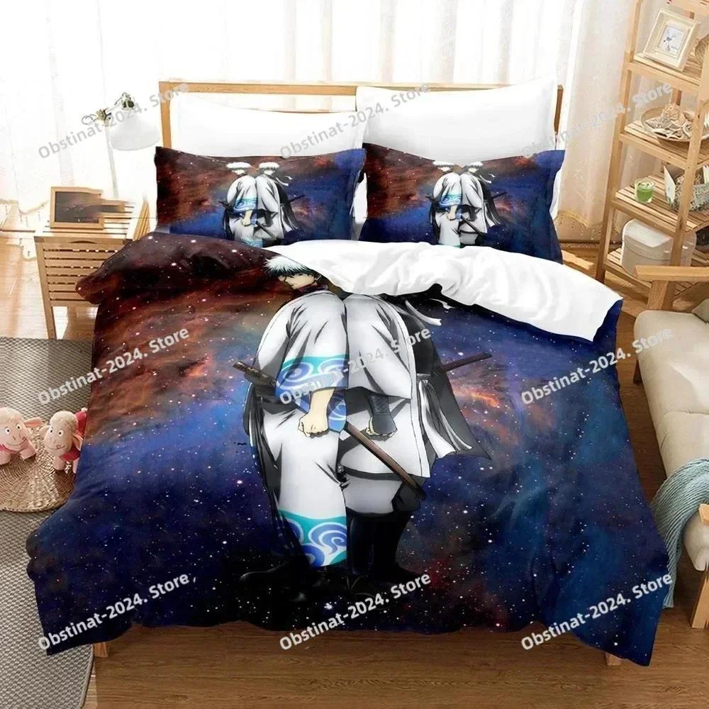 3D Gintama Bedding Set Anime Gintoki Sakata Printed Single Comforter Quilt Duvet Cover Pillow Case 3 Pieces Sets Kids Adult Size