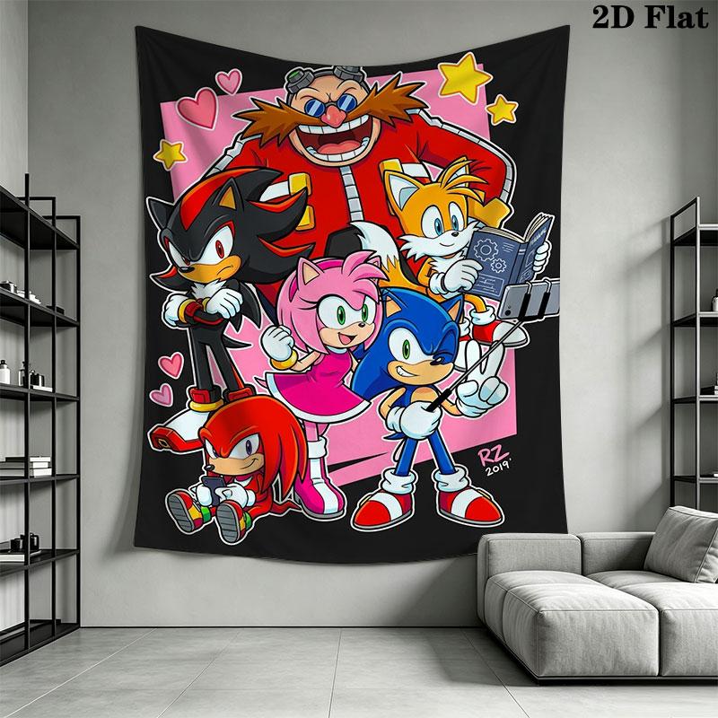 Hedgehog Sonic Cruise Wall Hanging Printed Fabric Blanket Decorative Tapestries for Bedroom Living Room Home Decor