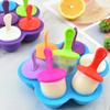 Ice Cream Mold 6-Cavity Flower Shape Silicone Ice Pop Mold with Lids Easy Release Dishwasher Safe Popsicle Mold for Jelly Pudding Soap Making