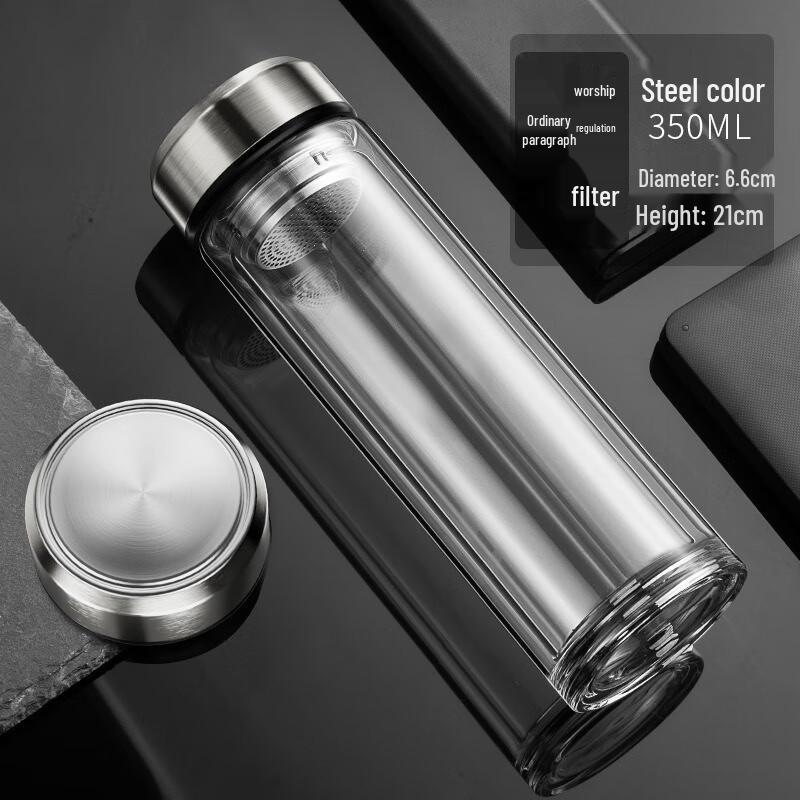 Shangqi Double-Wall Glass Tea Infuser Bottle with Temperature Display